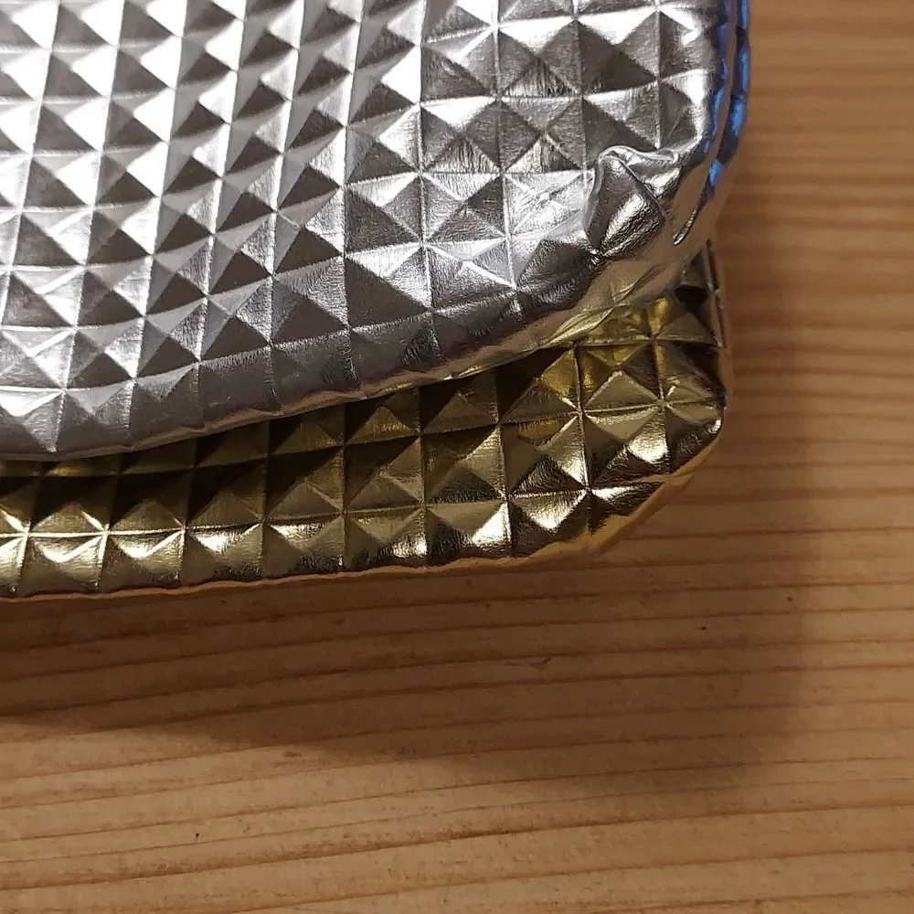Cosmetic bag clutch pouch gold and silver set of 2
